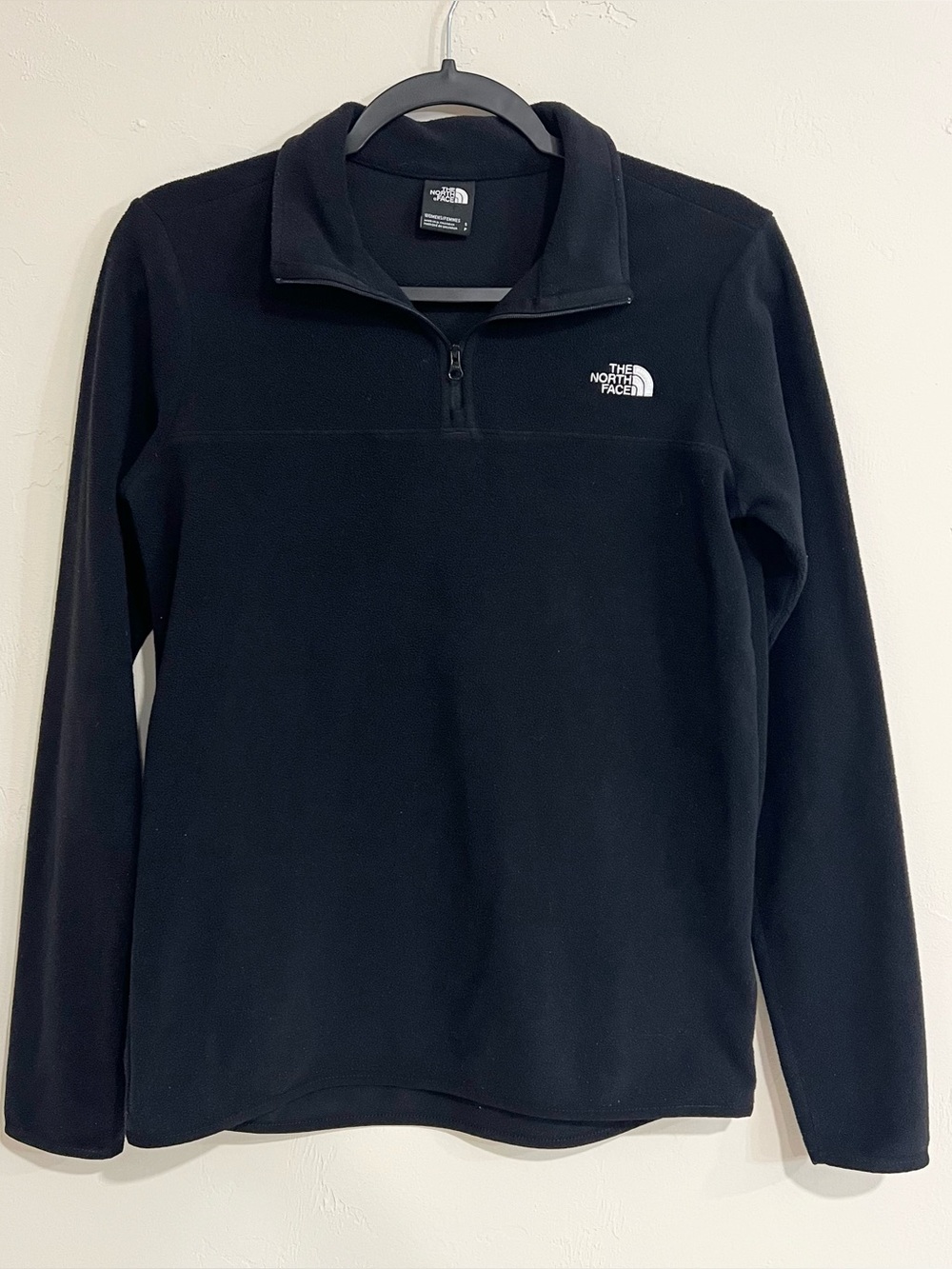 The North Face Cedar Trail Grid Fleece Quarter Zip Black Women Size Small
